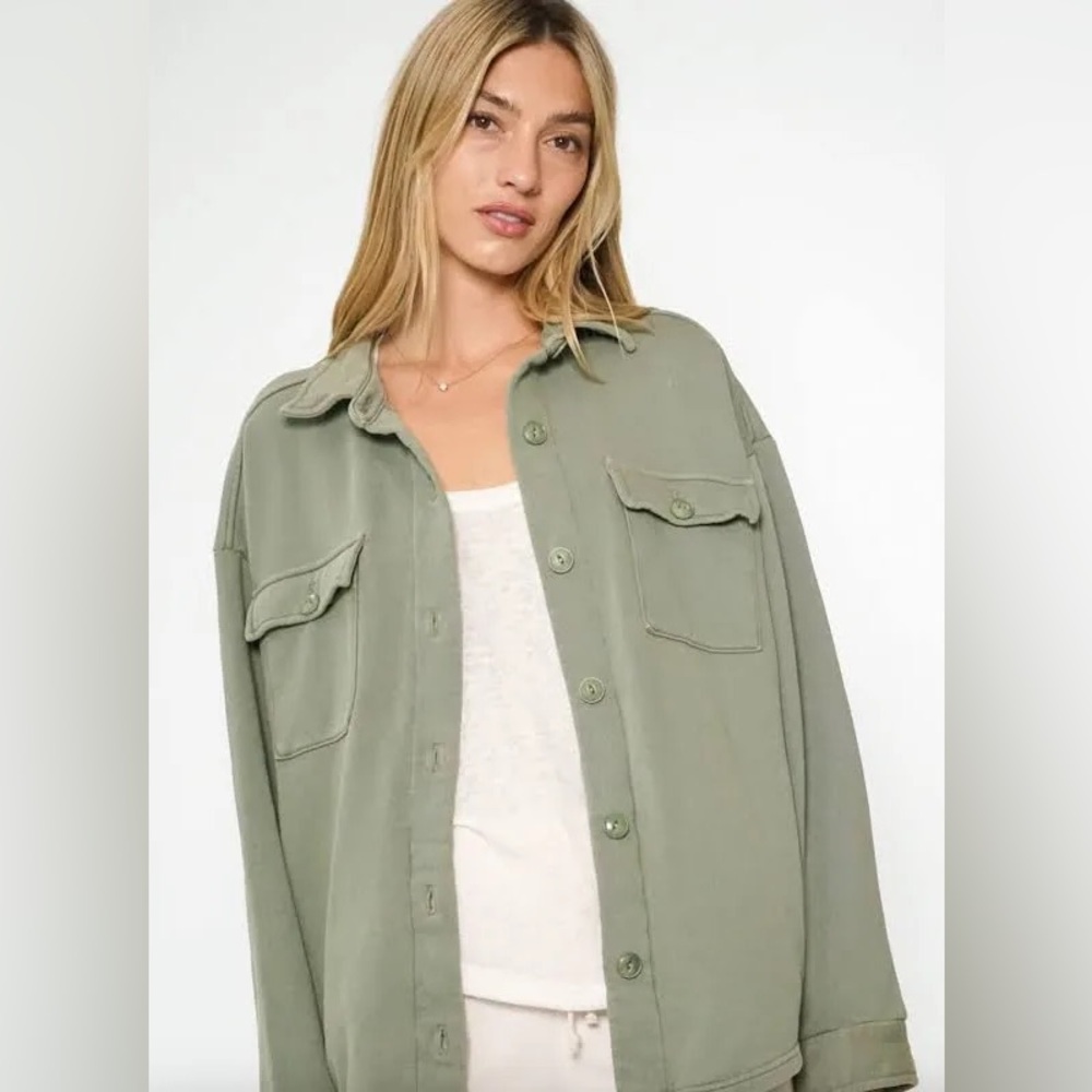 Green Cotton Jacket/ Shirt